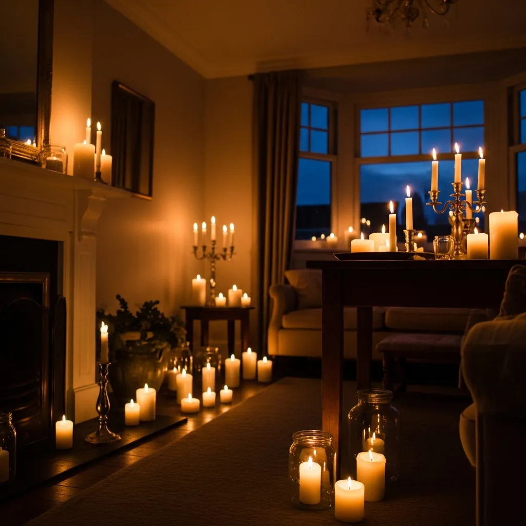 Kynttilävalaistus illalla