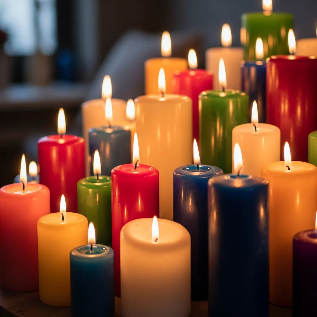 Kynttilät eri väreissä